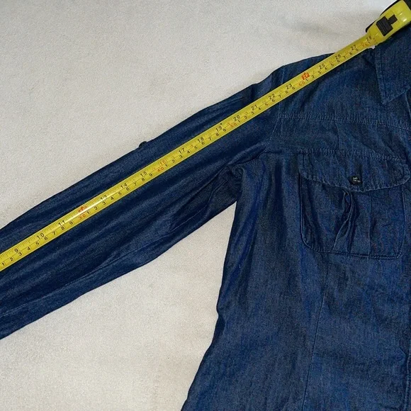 NY & Company Denim Button Down Shirt - Picture 2 of 7